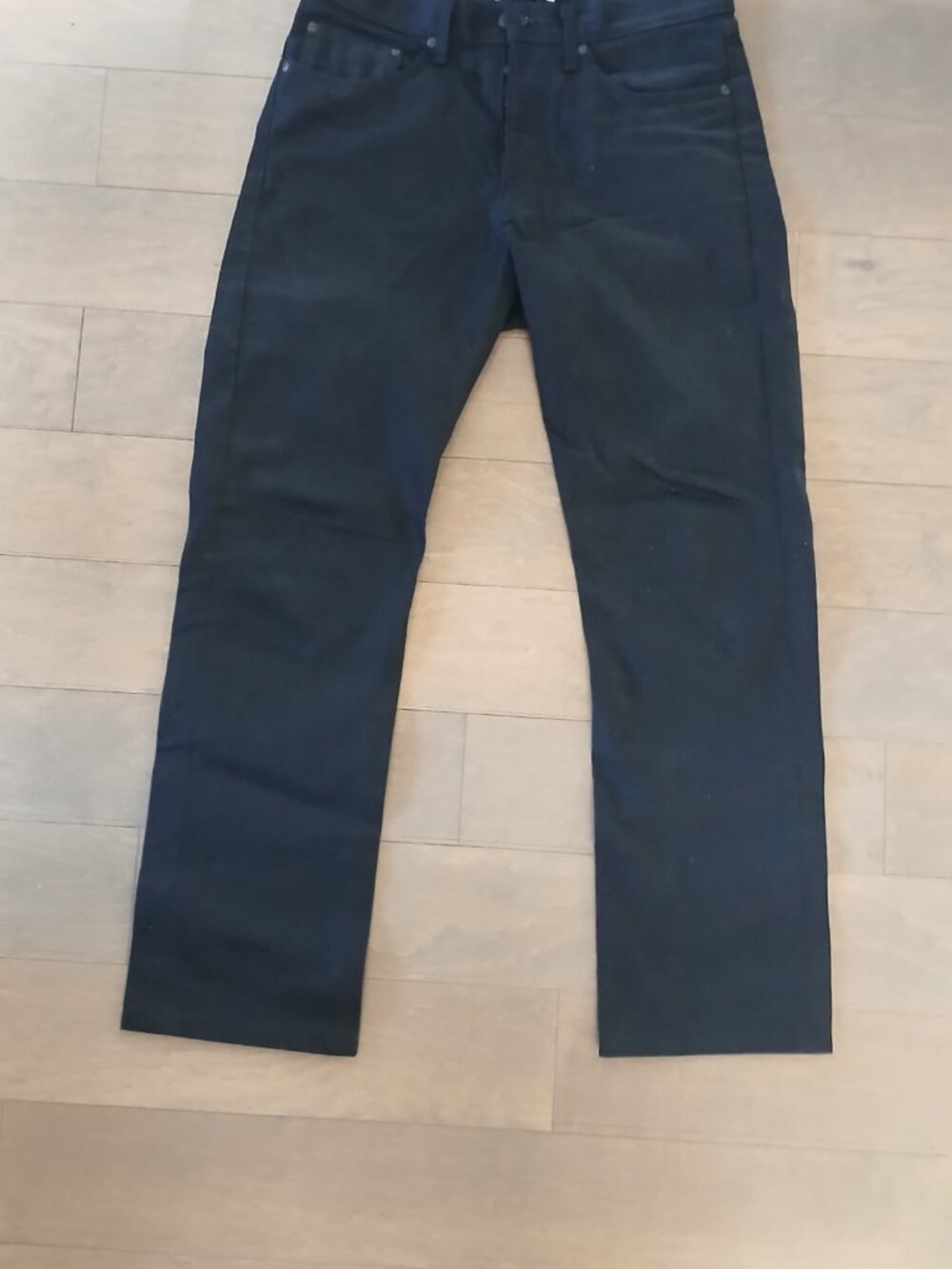 Naked & Famous Size 32 True Guy Solid Black Selvedge
